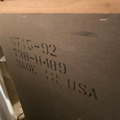 Broyhill River Oak two-drawer nightstand with lamp