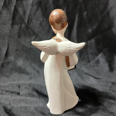 Rex Valencia porcelain boy angels playing musical instruments, handcrafted in Spain