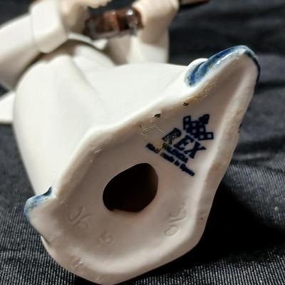 Rex Valencia porcelain boy angels playing musical instruments, handcrafted in Spain