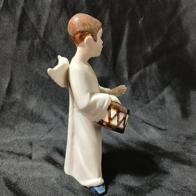 Rex Valencia porcelain boy angels playing musical instruments, handcrafted in Spain