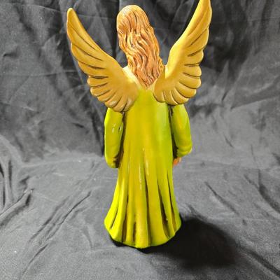Hand Painted angel with child figurine - Ceramic Angel