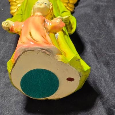 Hand Painted angel with child figurine - Ceramic Angel