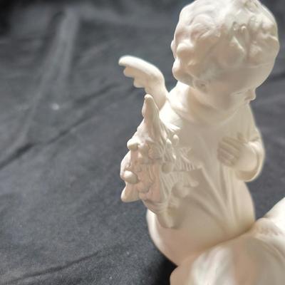 Vintage Goebel Sacrart HX 262 Angel with Baby Jesus figurine in white matte porcelain.