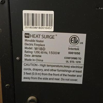 Heat-Surge movable heater electric fireplace with remote control