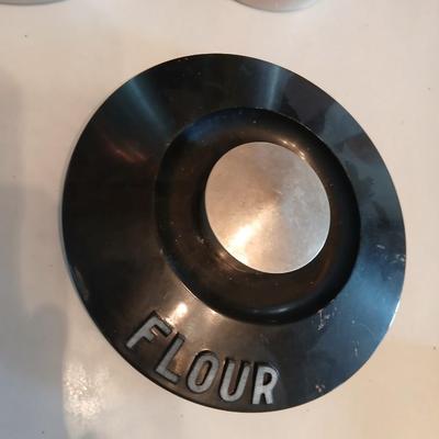 Vintage MCM Kromex spun aluminum canister set from the 1950s.