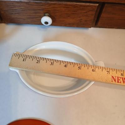 1950s Flame Cocotte Single Small Lidded Oval Pot 2 Cups Vintage Descoware Belgium Cast Iron Enameled French Cookware