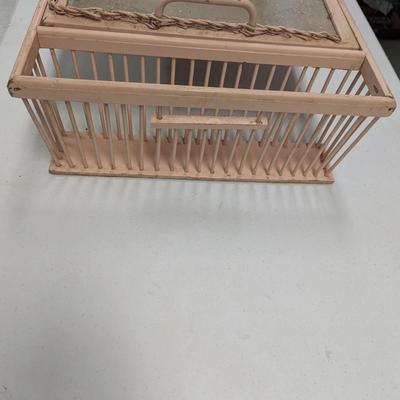 Pale Pink Hollywood Regency Bamboo & Wicker Bed Breakfast Tray