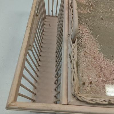 Pale Pink Hollywood Regency Bamboo & Wicker Bed Breakfast Tray