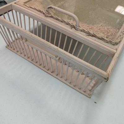 Pale Pink Hollywood Regency Bamboo & Wicker Bed Breakfast Tray