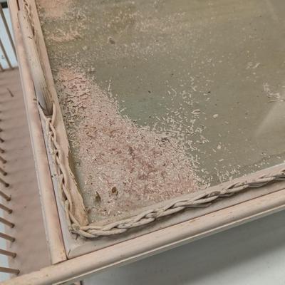 Pale Pink Hollywood Regency Bamboo & Wicker Bed Breakfast Tray