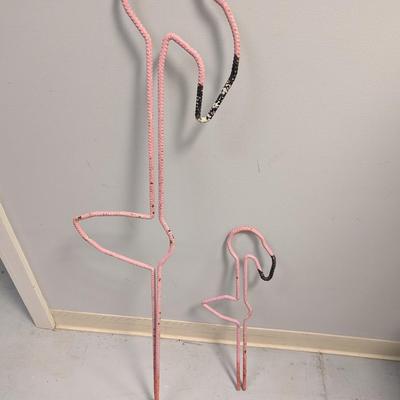 Wrought Iron Flamingo Yard Art