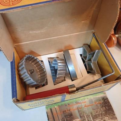 Vintage Nordic Ware Double Rosette and Timbale Iron set and a Vintage Mirro cookie press and decorator set