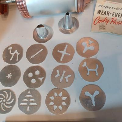 Vintage Nordic Ware Double Rosette and Timbale Iron set and a Vintage Mirro cookie press and decorator set