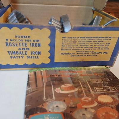 Vintage Nordic Ware Double Rosette and Timbale Iron set and a Vintage Mirro cookie press and decorator set