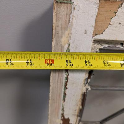 Antique Leaded Glass Window Panel Set Within A Wood Frame