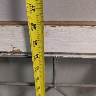 Antique Leaded Glass Window Panel Set Within A Wood Frame