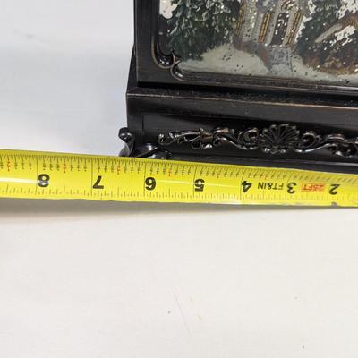 Illuminated 12" Glitter Lantern Church Scene with Swirling Snow