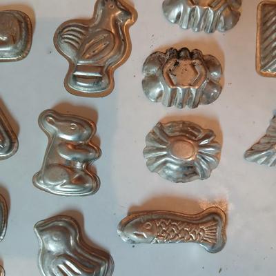 Antique Confection Molds - miniature metal or tin candy/chocolate molds