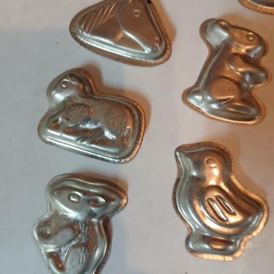 Antique Confection Molds - miniature metal or tin candy/chocolate molds