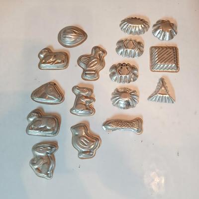 Antique Confection Molds - miniature metal or tin candy/chocolate molds