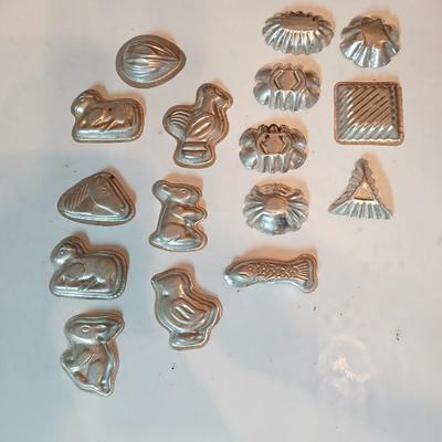Antique Confection Molds - miniature metal or tin candy/chocolate molds