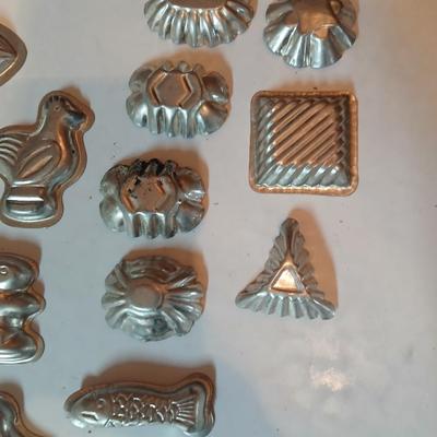 Antique Confection Molds - miniature metal or tin candy/chocolate molds