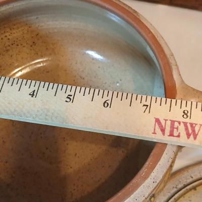 Vintage FEY Studio Art Pottery lidded casserole dish - Out of Platteville, Colorado comes with a Soups, stews, and casseroles book