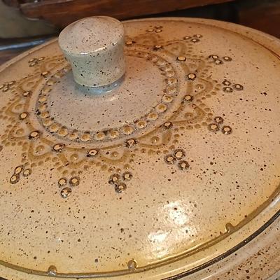 Vintage FEY Studio Art Pottery lidded casserole dish - Out of Platteville, Colorado comes with a Soups, stews, and casseroles book