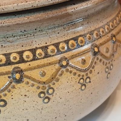 Vintage FEY Studio Art Pottery lidded casserole dish - Out of Platteville, Colorado comes with a Soups, stews, and casseroles book