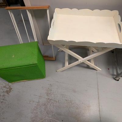 Vintage Hamper & Serving Tray With Stand