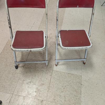 Pair Of Metal Children's Chairs