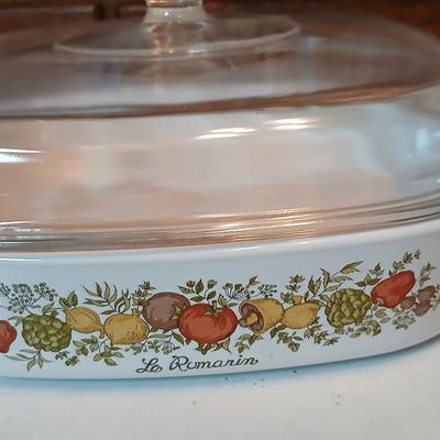Corning Ware Spice Of Life Le Romarin Lasagna Dish & Lidded Casserole Dish