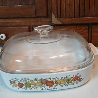 Corning Ware Spice Of Life Le Romarin Lasagna Dish & Lidded Casserole Dish