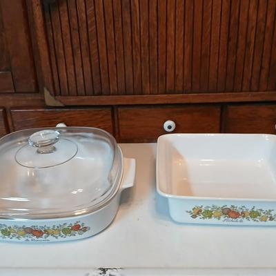 Corning Ware Spice Of Life Le Romarin Lasagna Dish & Lidded Casserole Dish