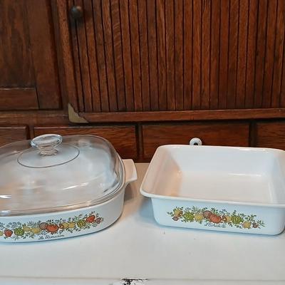 Corning Ware Spice Of Life Le Romarin Lasagna Dish & Lidded Casserole Dish