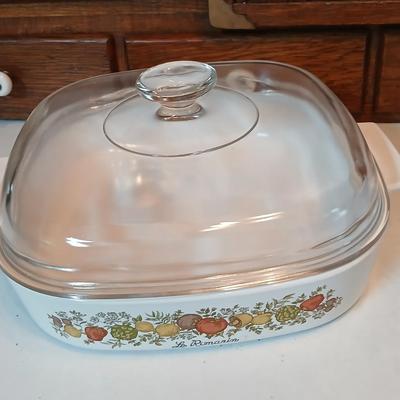 Corning Ware Spice Of Life Le Romarin Lasagna Dish & Lidded Casserole Dish