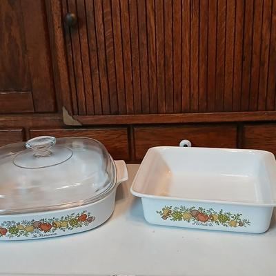 Corning Ware Spice Of Life Le Romarin Lasagna Dish & Lidded Casserole Dish