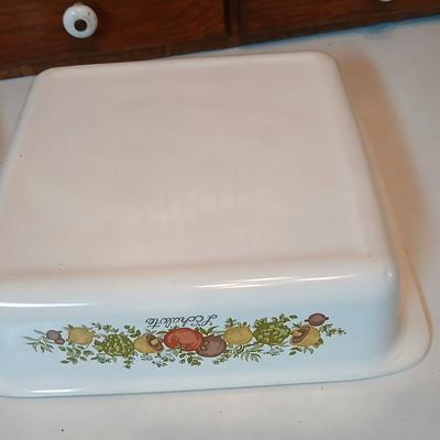 Corning Ware Spice Of Life Le Romarin Lasagna Dish & Lidded Casserole Dish