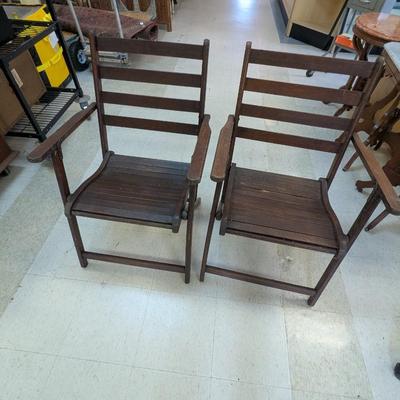 Vintage Wood Folding Chairs