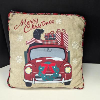 Merry Christmas Truck w/ Packages Throw Pillow