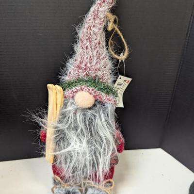 Ganz Gnome Plaid Draft Stopper & Skiing Gnome