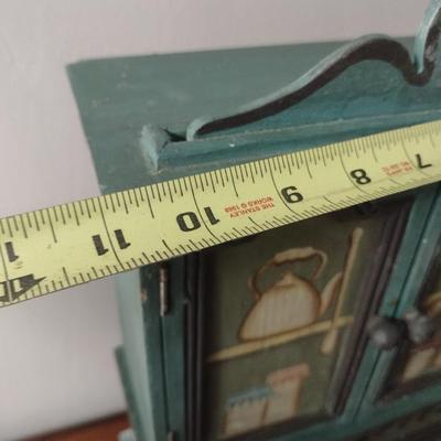 Painted Wood Large Scale Dollhouse Armoire Cabinet