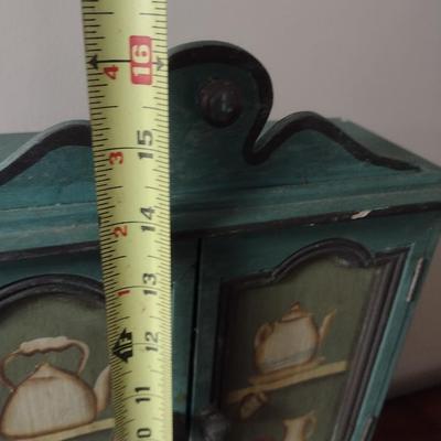 Painted Wood Large Scale Dollhouse Armoire Cabinet