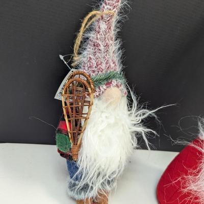 Pair Of Christmas Gnome One With Snow Gliders
