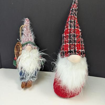 Pair Of Christmas Gnome One With Snow Gliders
