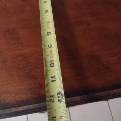 Wood Finish Sideboard Table with Decorative Wrought Metal Fleur de Lis Accent