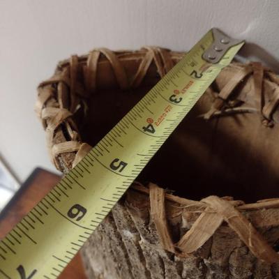 Rustic Hand-Crafted Birch Bark Basket