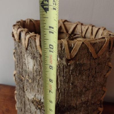 Rustic Hand-Crafted Birch Bark Basket