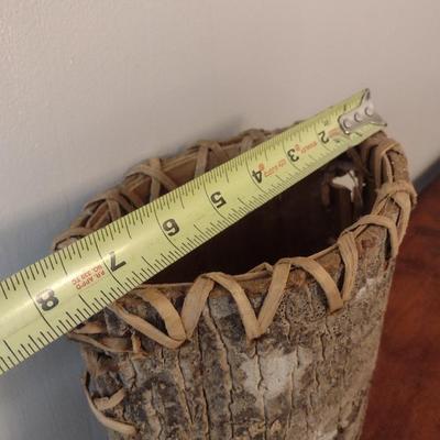 Rustic Hand-Crafted Birch Bark Basket