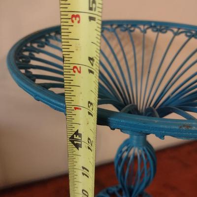 Painted Decorative Wire Centerpiece Pedestal Basket